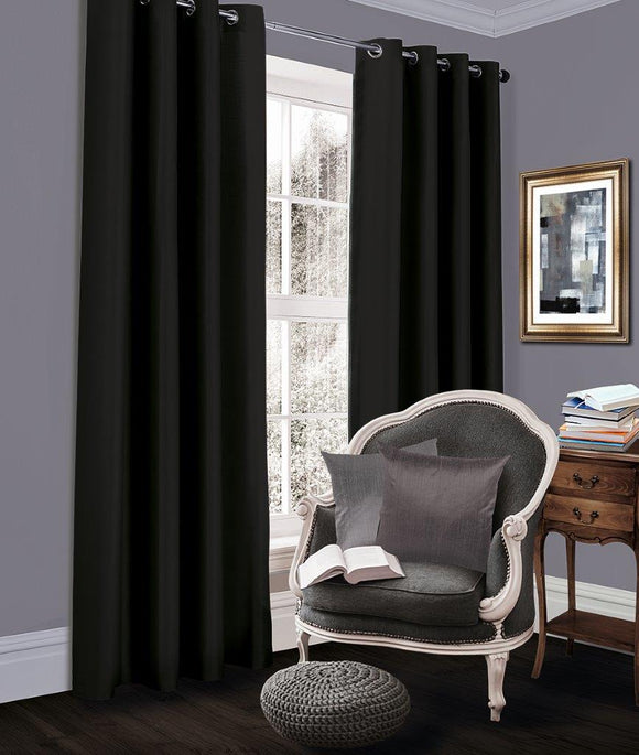 BLACKOUT CURTAINS FOR BEDROOM 100% FULLY LINED THERMAL INSULATED 3 PASS LINING 2 PANELS EYELETS CURTAINS TOP FOR LIVING ROOM (Available in 11 Colors) - Fine Fabric Shop